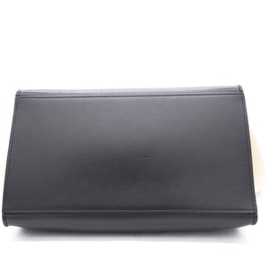Tri-Color Leather and Suede Medium Trapeze Top Handle Bag