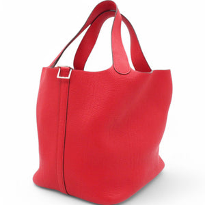 Taurillon Clemence Picotin Lock 22 MM Rouge Casaque