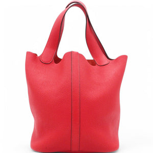 Taurillon Clemence Picotin Lock 22 MM Rouge Casaque