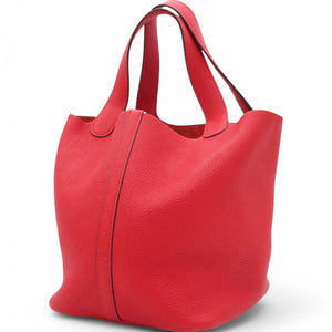 Taurillon Clemence Picotin Lock 22 MM Rouge Casaque