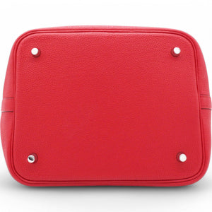 Taurillon Clemence Picotin Lock 22 MM Rouge Casaque