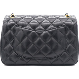Calfskin Quilted Mini Rectangular Flap Black