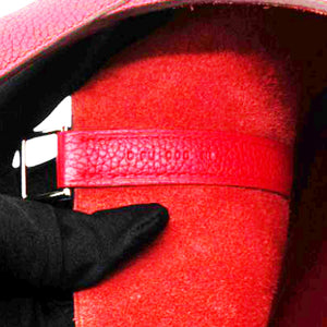 Taurillon Clemence Picotin Lock 22 MM Rouge Casaque