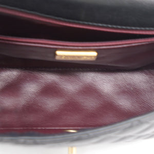 Calfskin Quilted Mini Rectangular Flap Black