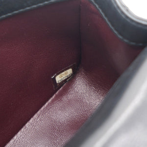 Calfskin Quilted Mini Rectangular Flap Black