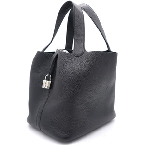 Black Taurillon Clemence Leather Picotin Lock 22 Bag