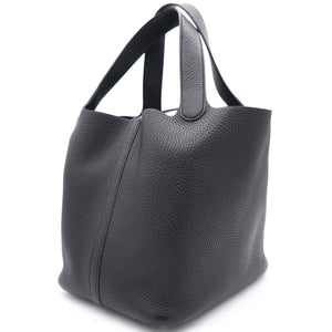 Black Taurillon Clemence Leather Picotin Lock 22 Bag