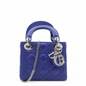 Mini Lady Dior Blue Lambskin