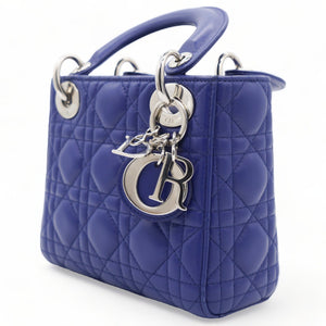 Mini Lady Dior Blue Lambskin