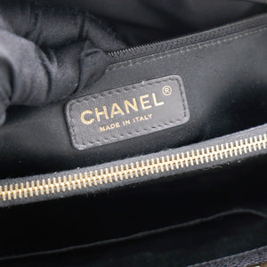 Black Quilted Caviar Leather Grand Shopper Tote