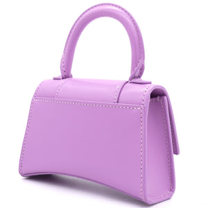 Shiny Calfskin Hourglass Top Handle Bag Mini Pink