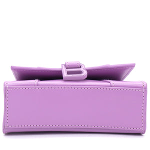 Shiny Calfskin Hourglass Top Handle Bag Mini Pink