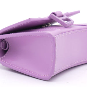 Shiny Calfskin Hourglass Top Handle Bag Mini Pink