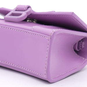Shiny Calfskin Hourglass Top Handle Bag Mini Pink