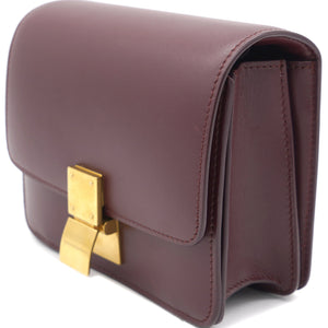 Smooth Calfskin Small Classic Box Flap Burgundy