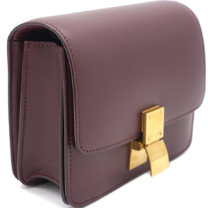 Smooth Calfskin Small Classic Box Flap Burgundy