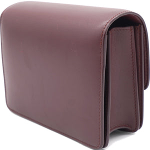 Smooth Calfskin Small Classic Box Flap Burgundy