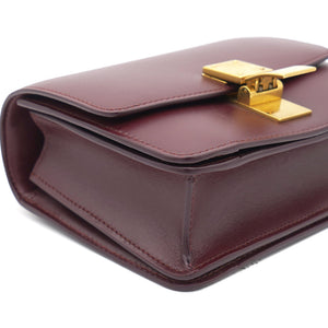 Smooth Calfskin Small Classic Box Flap Burgundy