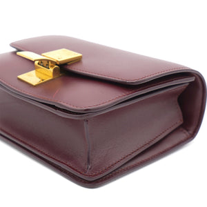 Smooth Calfskin Small Classic Box Flap Burgundy