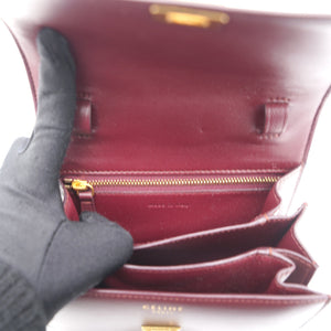 Smooth Calfskin Small Classic Box Flap Burgundy
