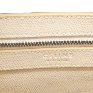 Grained Calfskin Small Vertical Bi-Cabas Cream Black