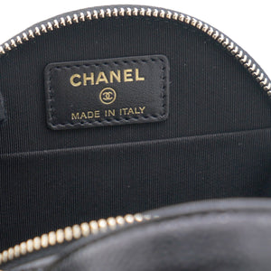 Mini Round Purse Vanity Caviar Leather Black