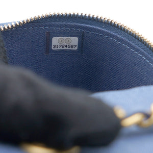 Denim Quilted Small Coco Beauty Vanity Case Pearl Crush