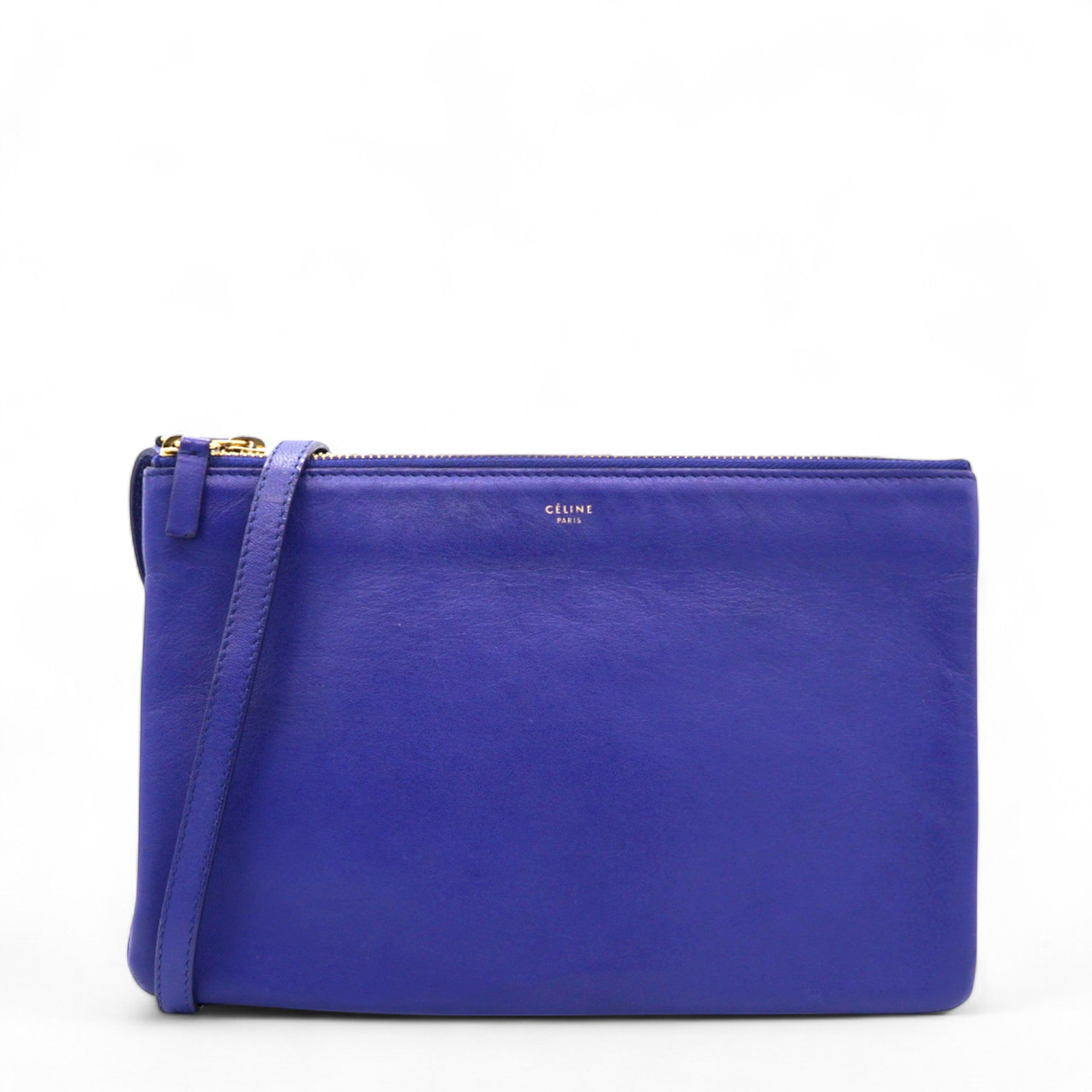 Lambskin Trio Crossbody Bag Violet Blue