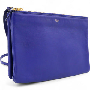 Lambskin Trio Crossbody Bag Violet Blue