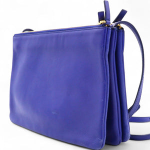 Lambskin Trio Crossbody Bag Violet Blue