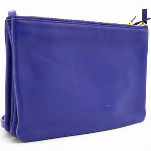 Lambskin Trio Crossbody Bag Violet Blue