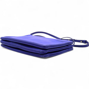 Lambskin Trio Crossbody Bag Violet Blue