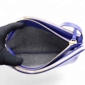 Lambskin Trio Crossbody Bag Violet Blue