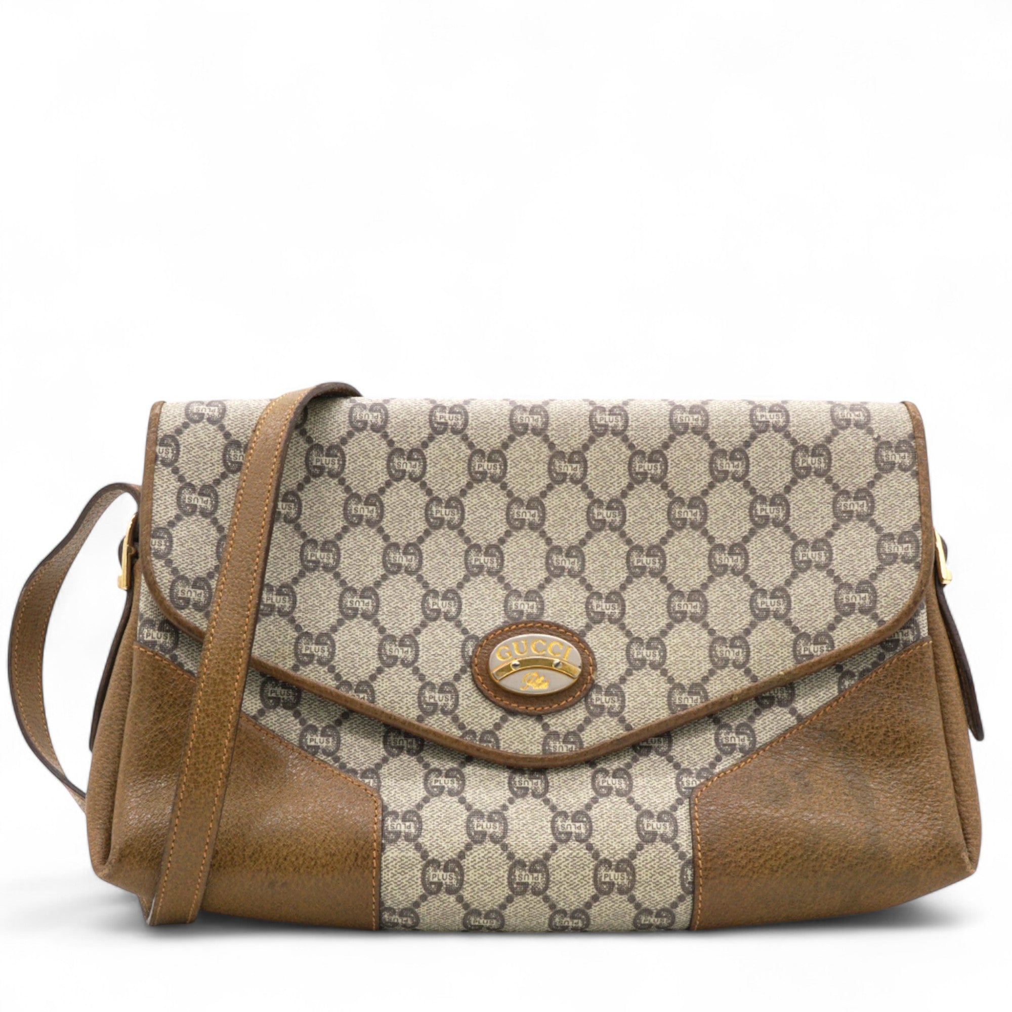 GG Plus Supreme Shoulder Bag Brown Beige
