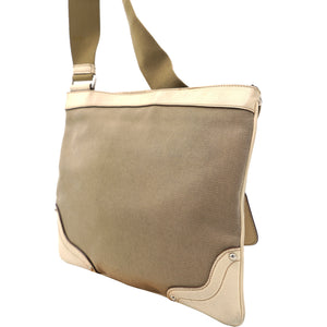 Beige/Brown Canvas And Leather Canapa Logo Crossbody Bag
