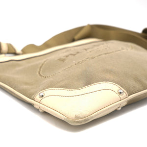 Beige/Brown Canvas And Leather Canapa Logo Crossbody Bag