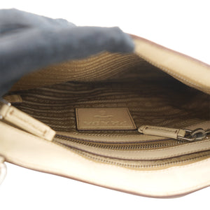 Beige/Brown Canvas And Leather Canapa Logo Crossbody Bag