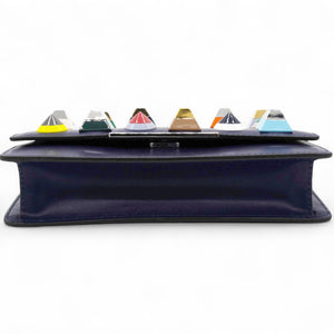 Vitello Liberty Studded Tube Wallet On Chain Asfalto Multicolor