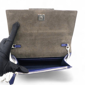 Vitello Liberty Studded Tube Wallet On Chain Asfalto Multicolor