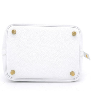 Blanc Clemence Leather Picotin Lock 18 Bag
