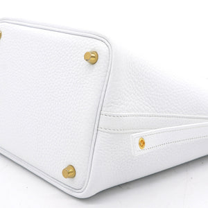Blanc Clemence Leather Picotin Lock 18 Bag