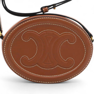 Smooth Cuir Triomphe Oval Bag Tan
