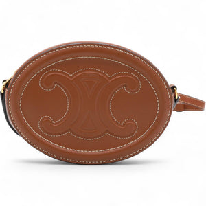 Smooth Cuir Triomphe Oval Bag Tan