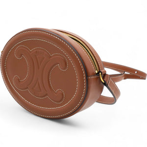 Smooth Cuir Triomphe Oval Bag Tan