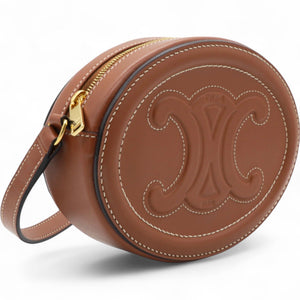 Smooth Cuir Triomphe Oval Bag Tan