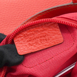 Orange Leather Top Handle Bag