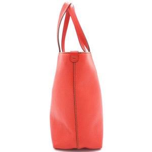 Orange Leather Top Handle Bag