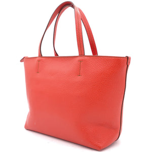 Orange Leather Top Handle Bag