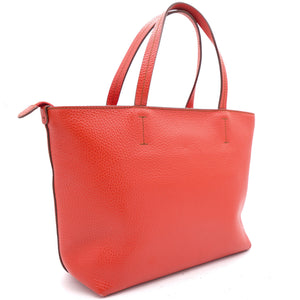 Orange Leather Top Handle Bag