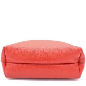 Orange Leather Top Handle Bag